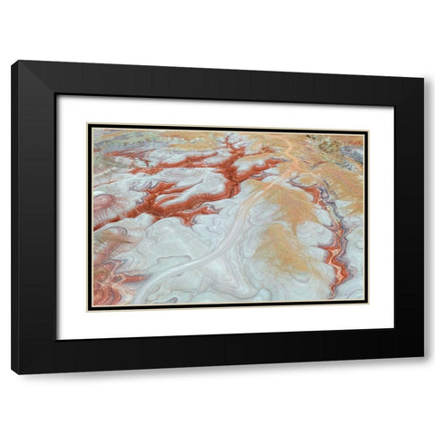 Curve Black Modern Wood Framed Art Print with Double Matting by Rong, Herbert