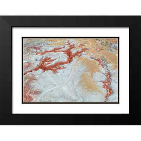 Curve Black Modern Wood Framed Art Print with Double Matting by Rong, Herbert