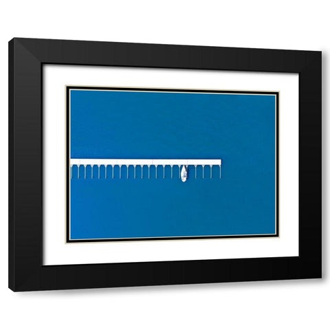 Lonely sail Black Modern Wood Framed Art Print with Double Matting by Cederberg, Marcus