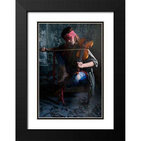 Eyes Are Not Required For A Beautiful Music Black Modern Wood Framed Art Print with Double Matting by Gumma, Srikanth