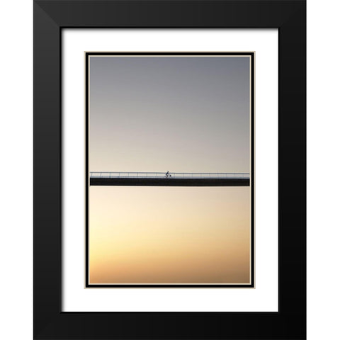 Biking home Black Modern Wood Framed Art Print with Double Matting by Cederberg, Marcus