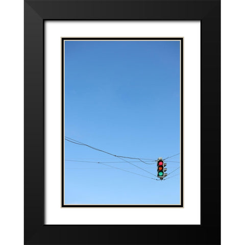 Stay or go Black Modern Wood Framed Art Print with Double Matting by Cederberg, Marcus