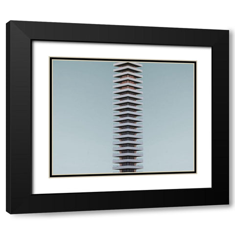 Grey tower Black Modern Wood Framed Art Print with Double Matting by Cederberg, Marcus