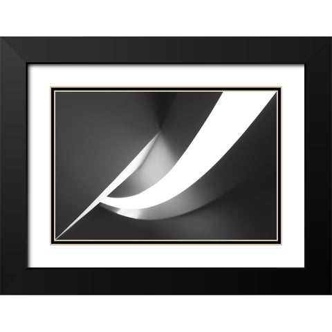 Curves Black Modern Wood Framed Art Print with Double Matting by van Son, Greetje