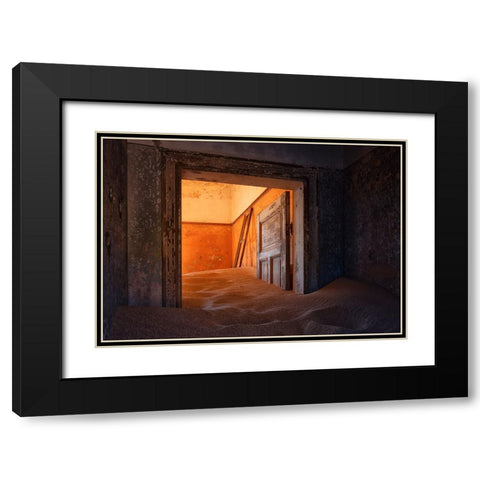 Kolmannskuppe Black Modern Wood Framed Art Print with Double Matting by Zheng, Michael