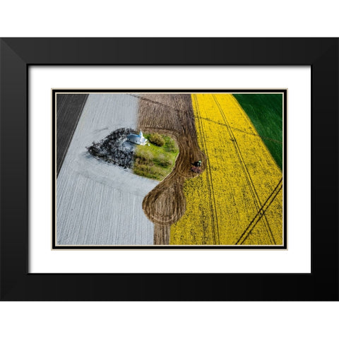 FOUR SEASONS 05 Black Modern Wood Framed Art Print with Double Matting by D. Pop, Ovi