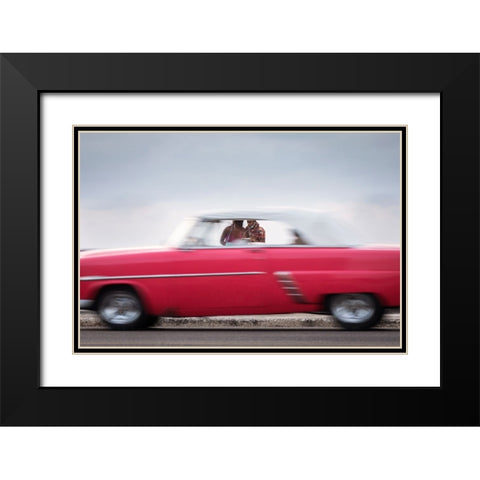 Thru The Window - Havana-Cuba Black Modern Wood Framed Art Print with Double Matting by Mirica, Dan
