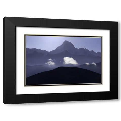 eao Black Modern Wood Framed Art Print with Double Matting by Guan, Xiaopeng