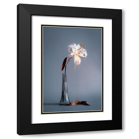 Elegant Lines Black Modern Wood Framed Art Print with Double Matting by Kiral, Cicek