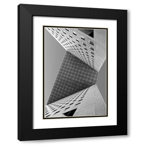 Urban Origami Black Modern Wood Framed Art Print with Double Matting by Legraverend, Guillaume