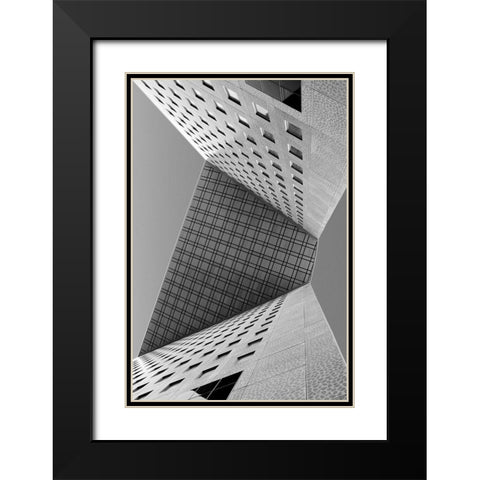 Urban Origami Black Modern Wood Framed Art Print with Double Matting by Legraverend, Guillaume