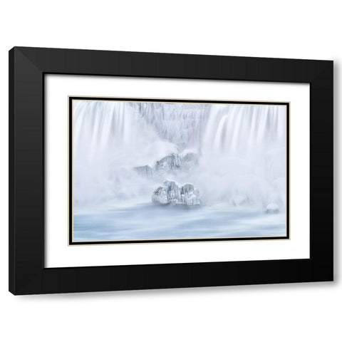 The frozen islands under the Waterfalls Black Modern Wood Framed Art Print with Double Matting by Lu, Ling