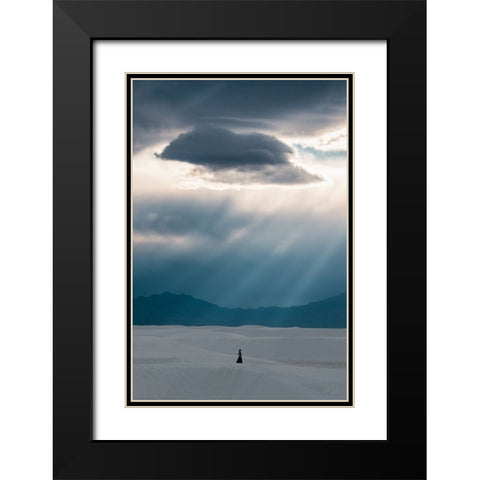 Umbrella Black Modern Wood Framed Art Print with Double Matting by Zhang, Ling