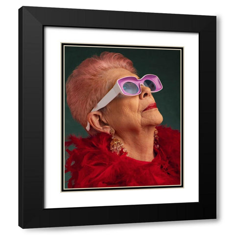 Kitsch Black Modern Wood Framed Art Print with Double Matting by Diaz, Anderson