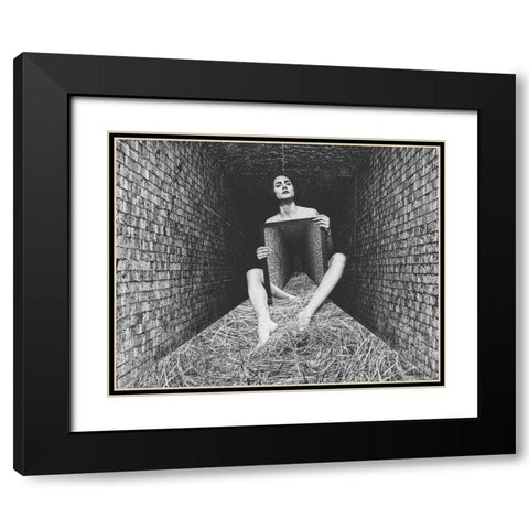 Claustrophobia Black Modern Wood Framed Art Print with Double Matting by Bousca, Bogdan