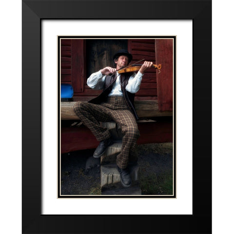 The Musician Black Modern Wood Framed Art Print with Double Matting by Al Thahaby, Karim