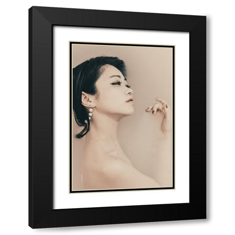 sealed Black Modern Wood Framed Art Print with Double Matting by Sangan, Kurosaki