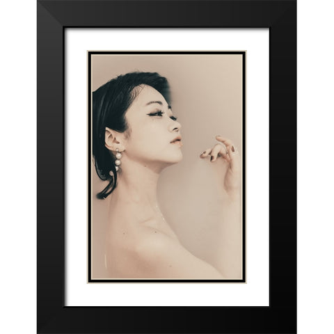 sealed Black Modern Wood Framed Art Print with Double Matting by Sangan, Kurosaki