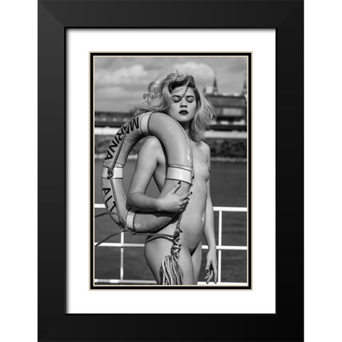 In The Dockyard Black Modern Wood Framed Art Print with Double Matting by Blasko, Jan