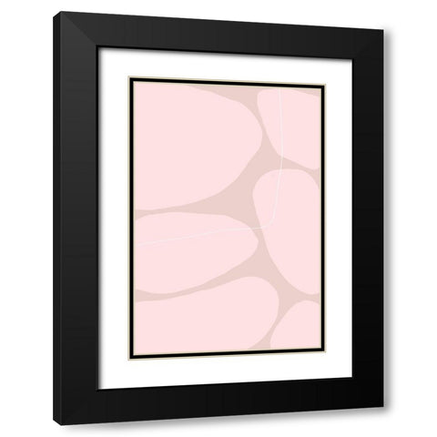Rose Stones Black Modern Wood Framed Art Print with Double Matting by Sawall, Anastasia