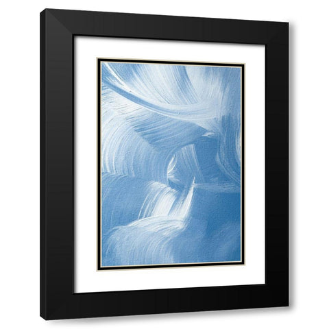 Acrylic Waves No 1 Black Modern Wood Framed Art Print with Double Matting by Sawall, Anastasia