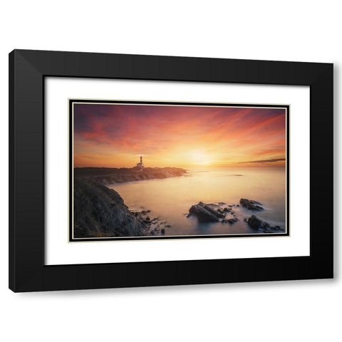 Favaritx sunrise 7R20215 Black Modern Wood Framed Art Print with Double Matting by Joanaduenas