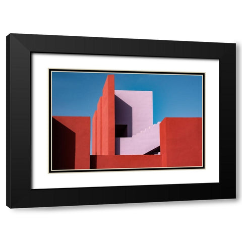 Muralla Roja #47 Black Modern Wood Framed Art Print with Double Matting by Wride, Linda
