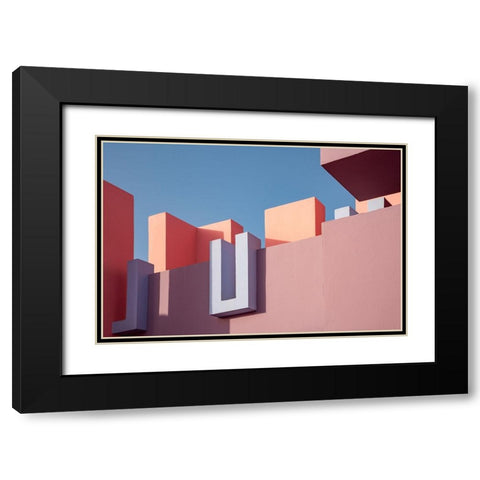 Muralla Roja #50 Black Modern Wood Framed Art Print with Double Matting by Wride, Linda