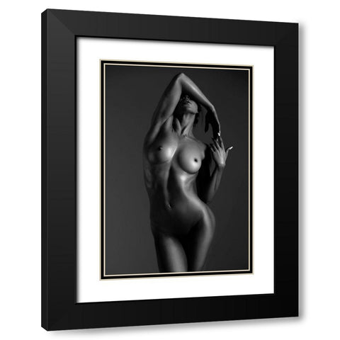 Glare Black Modern Wood Framed Art Print with Double Matting by Markachev, Leonid