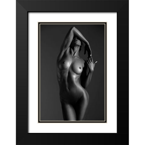Glare Black Modern Wood Framed Art Print with Double Matting by Markachev, Leonid