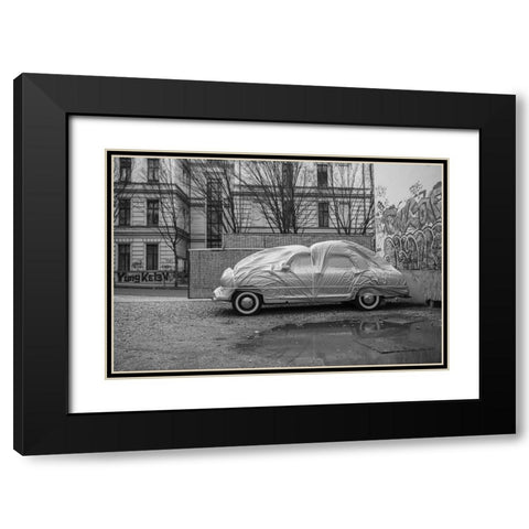 Flying Car Black Modern Wood Framed Art Print with Double Matting by Valaris, Kostas