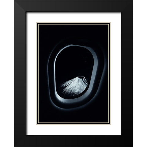 M.Fuji Black Modern Wood Framed Art Print with Double Matting by CVV
