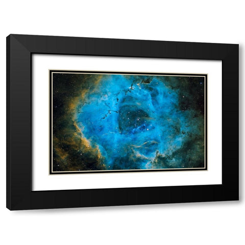 Rosette Black Modern Wood Framed Art Print with Double Matting by Chander, Vikas