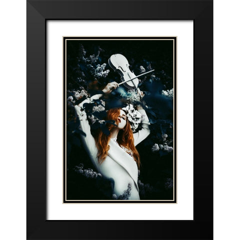 Endless Melody Black Modern Wood Framed Art Print with Double Matting by Bolgov (Axe), Ruslan