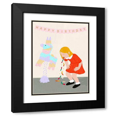 Excitement Black Modern Wood Framed Art Print with Double Matting by Jotadejai