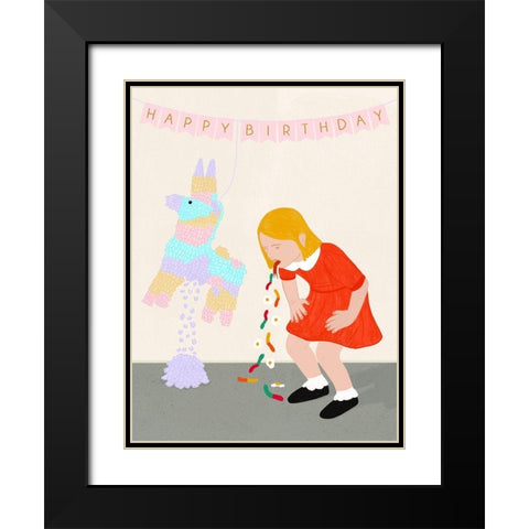 Excitement Black Modern Wood Framed Art Print with Double Matting by Jotadejai