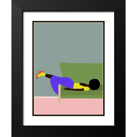 Wendys Mood Black Modern Wood Framed Art Print with Double Matting by Jotadejai