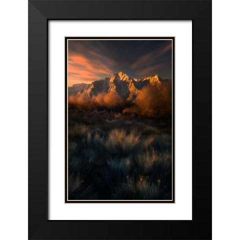 Light Touch Black Modern Wood Framed Art Print with Double Matting by P., Ruiqing