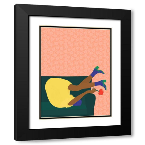 New Years Eve Black Modern Wood Framed Art Print with Double Matting by Jotadejai