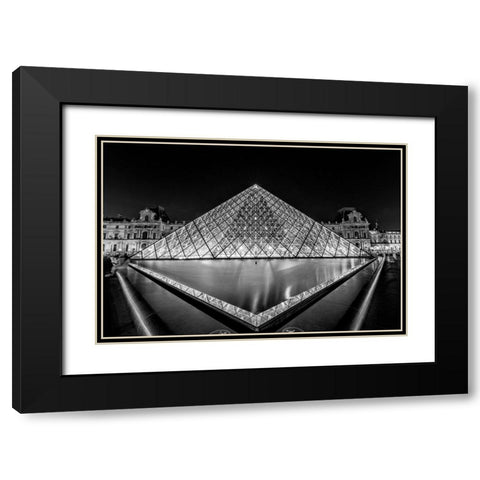 Night Jewel Black Modern Wood Framed Art Print with Double Matting by Ling, Ariel