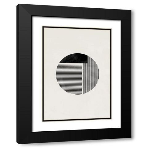 Minimalist round Black Modern Wood Framed Art Print with Double Matting by 1x Studio II