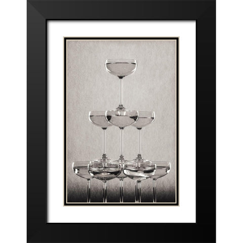 Champagne tower_9 Black Modern Wood Framed Art Print with Double Matting by 1x Studio III