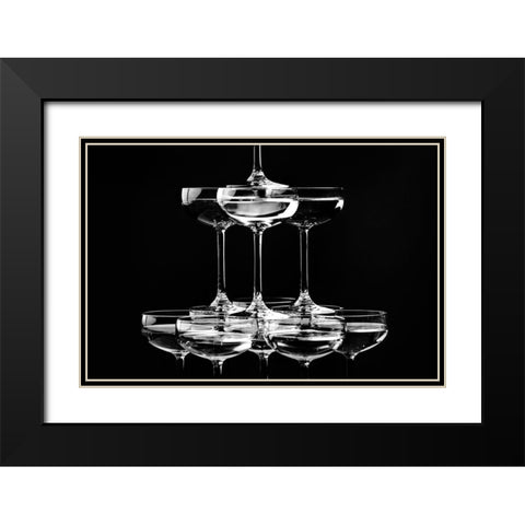 Champagne tower_10 Black Modern Wood Framed Art Print with Double Matting by 1x Studio III