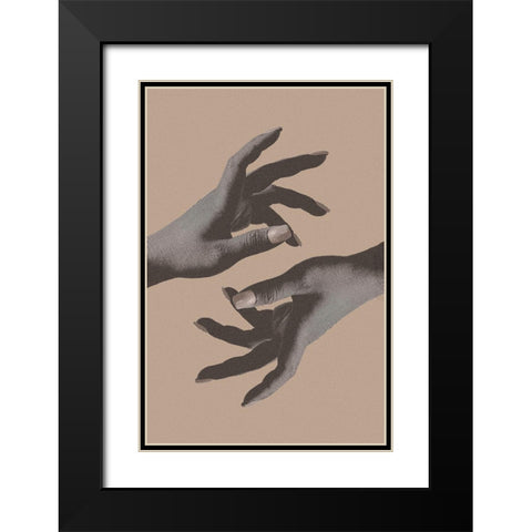 Reaching No 03 Black Modern Wood Framed Art Print with Double Matting by 1x Studio III