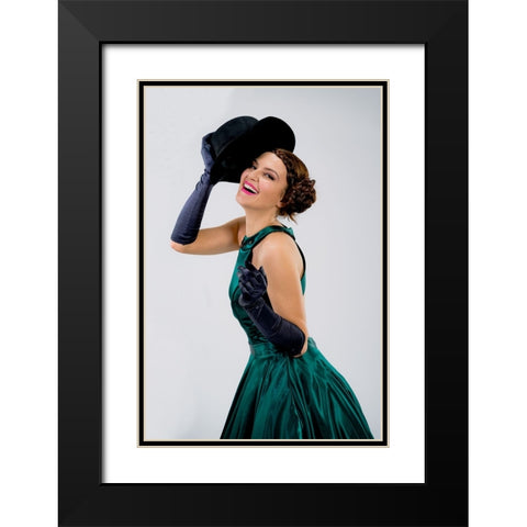 Beauty a Happy Black Modern Wood Framed Art Print with Double Matting by Nikolova, Aneta