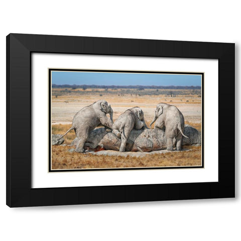 Threeguys Black Modern Wood Framed Art Print with Double Matting by Egger, Marcel