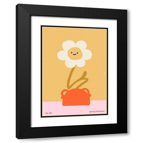 Spring Flower #06 Black Modern Wood Framed Art Print with Double Matting by NKTN