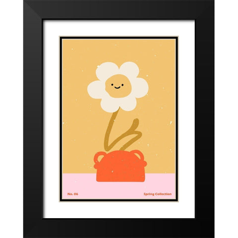 Spring Flower #06 Black Modern Wood Framed Art Print with Double Matting by NKTN