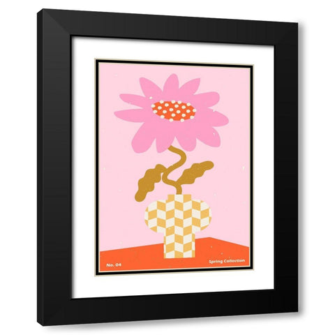 Spring Flower #04 Black Modern Wood Framed Art Print with Double Matting by NKTN