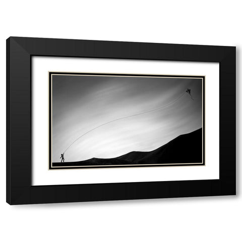 Flying enthusiasm Black Modern Wood Framed Art Print with Double Matting by Qadermazi, Arastoo